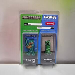 FiGPin Minecraft 2pk - Steve #1533  and Creeper #1534 NWT